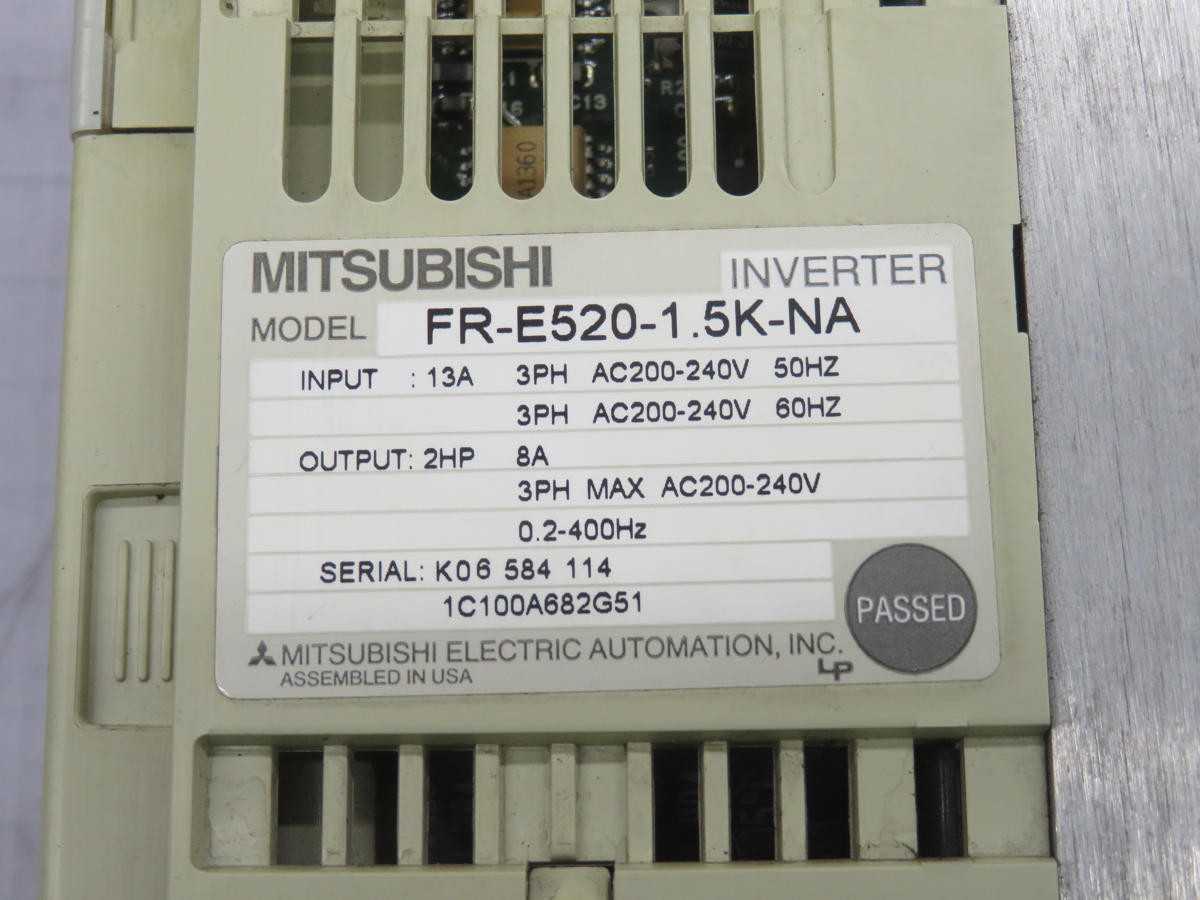 MITSUBISHI FR-E520-1.5K-NA INVERTER AC DRIVE T215713 - AC VFD DRIVES