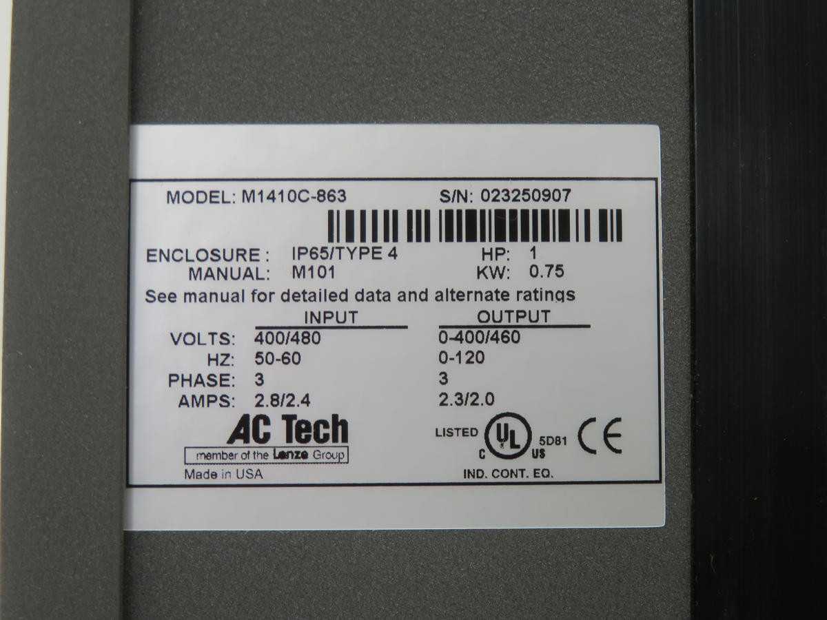 AC TECH M1410C-863 ADJUSTABLE SPEED MOTOR CONTROL AC INVERTER DRIVE T230392 - AC VFD DRIVES
