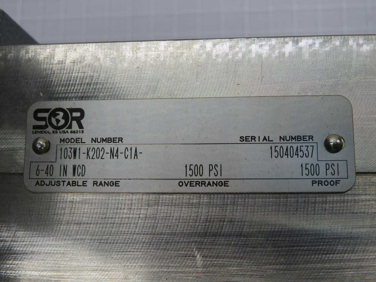 SOR 103W1-K202-N4-CIA-6-40 IN WCD 150404537 T218290 - AUTOMATION & CONTROLS