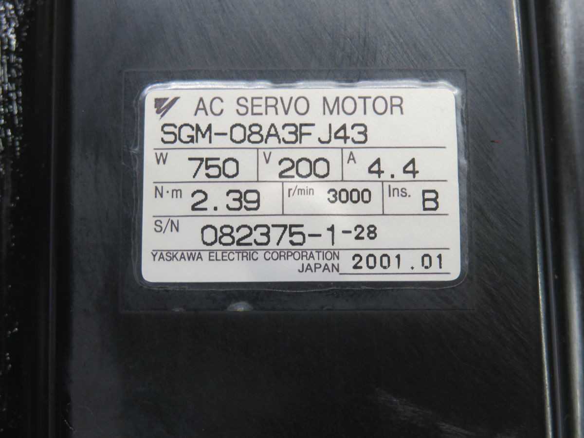 YASKAWA SGM-08A3FJ43 AC SERVO MOTOR T259561 - SERVO