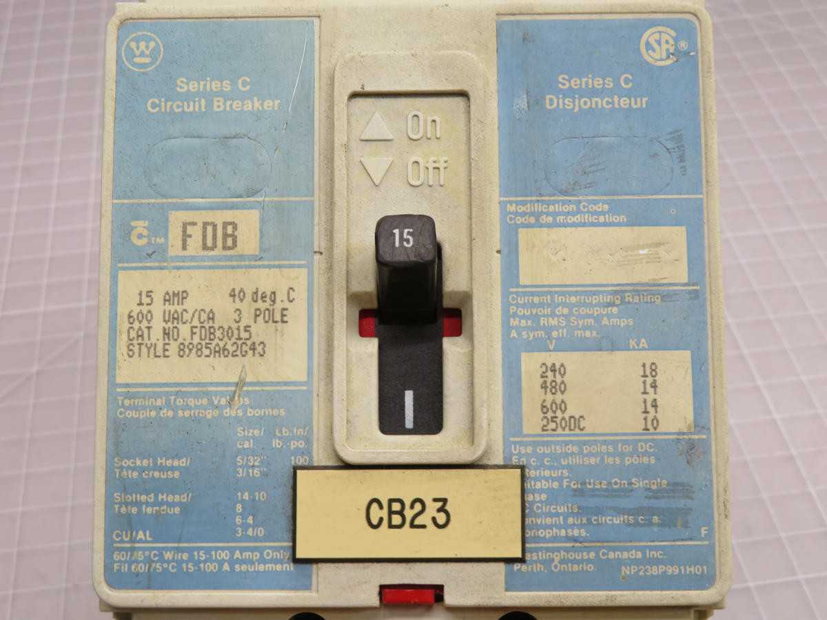 WESTINGHOUSE FDB3015 MOLDED CASE CIRCUIT BREAKER T208102 - CIRCUIT BREAKERS