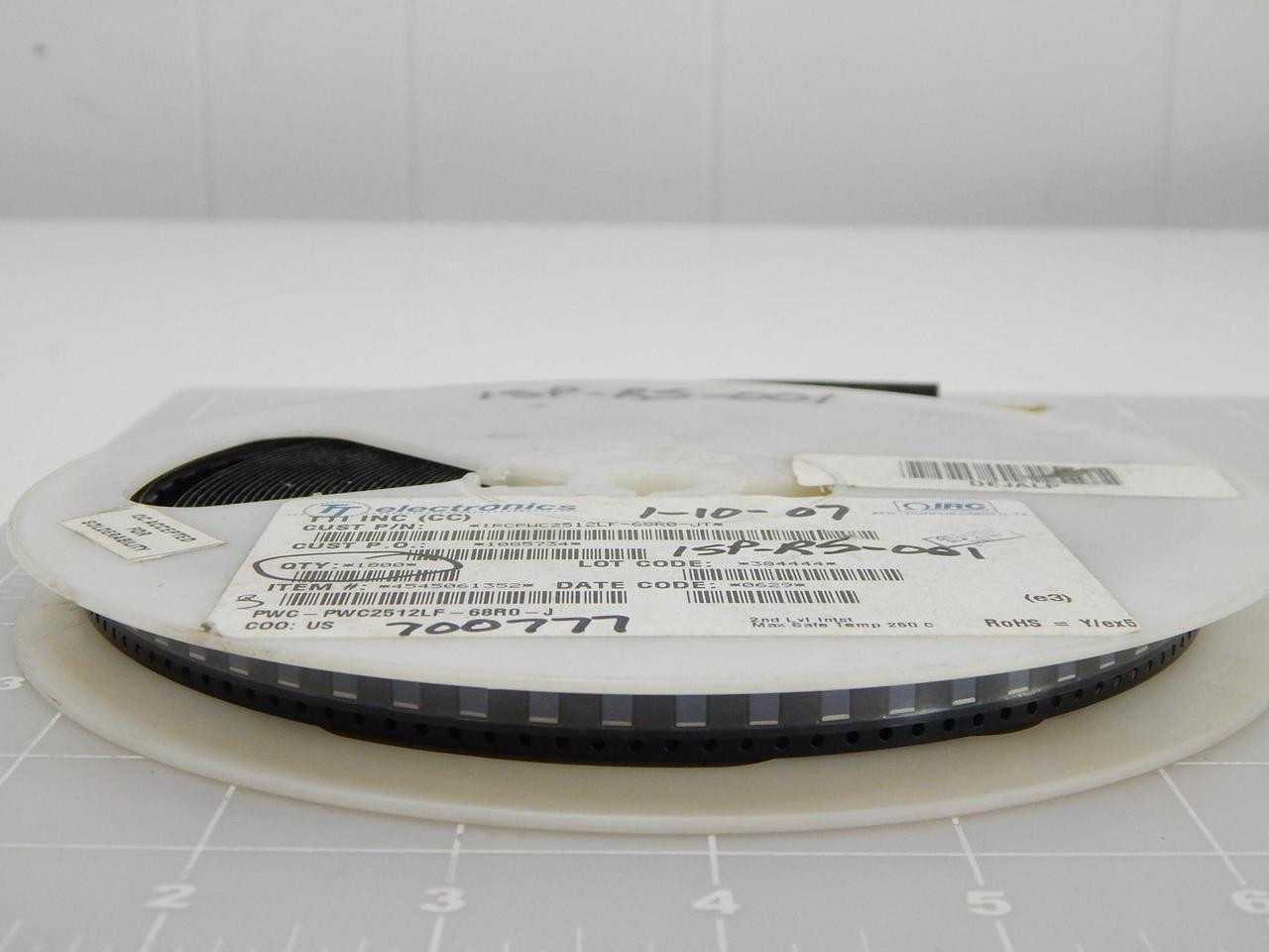 LOT OF 1800 TT ELECTRONICS PWC-PWC2512LF-68R0-J IRCPWC2512LF-68R0-JT 4545061352 THICK FILM RESISTORS - ELECTRICAL COMPONENTS