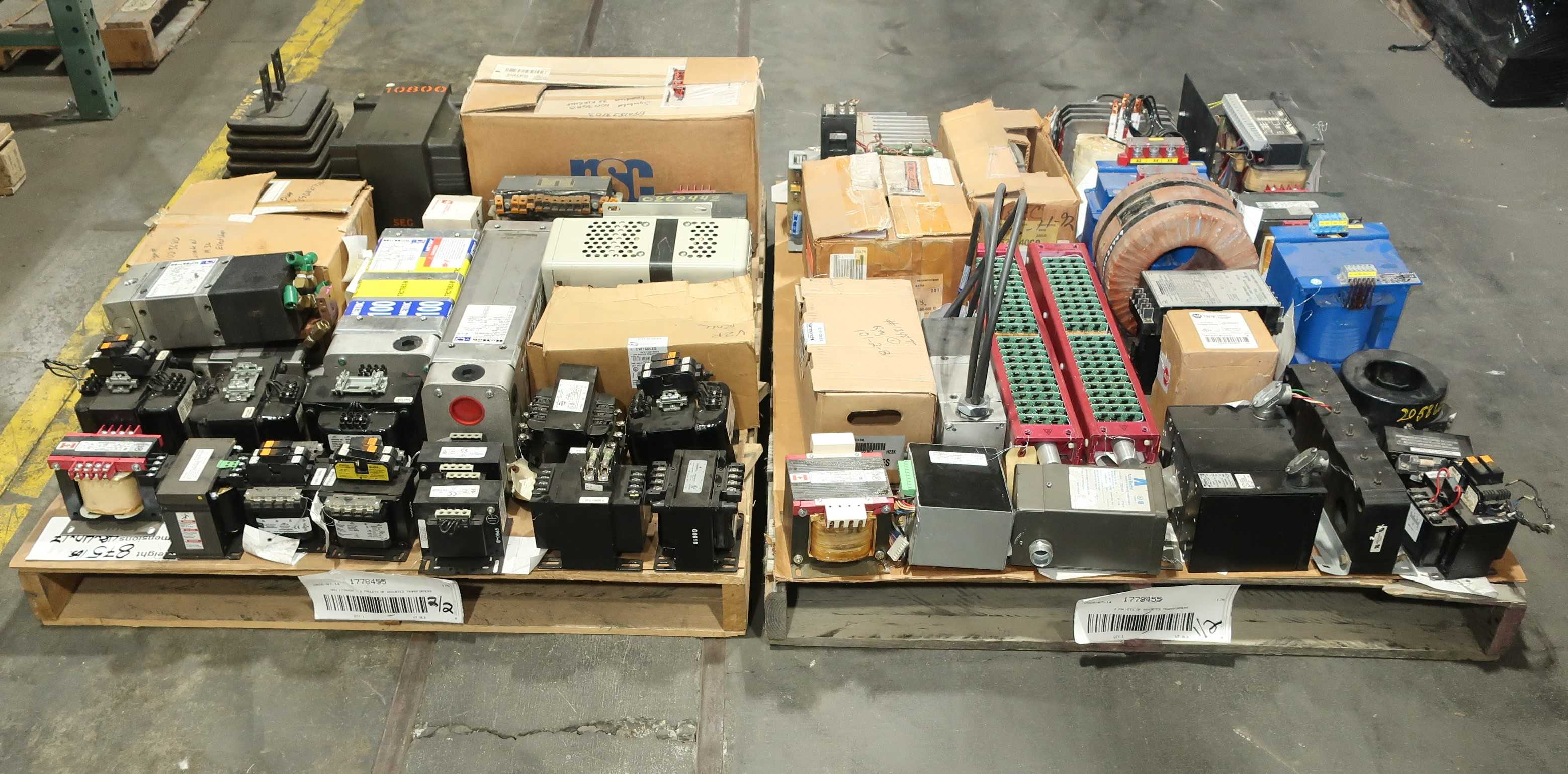 SKU 1778455 - 2 PALLETS OF ASSORTED TRANSFORMERS - POWER TRANSFORMERS