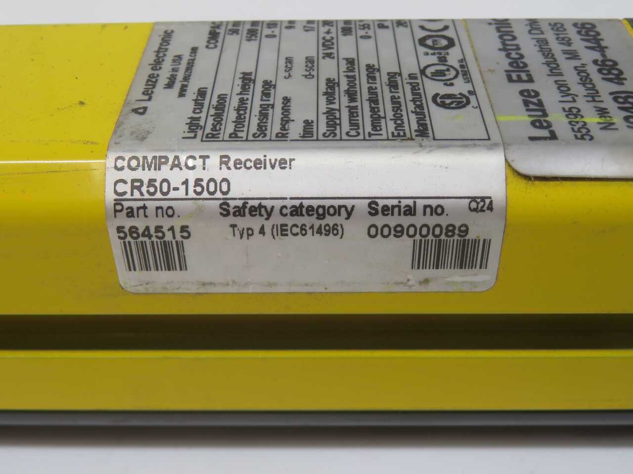 LEUZE CR50-1500 564515 LIGHT CURTAIN RECEIVER - SENSORS
