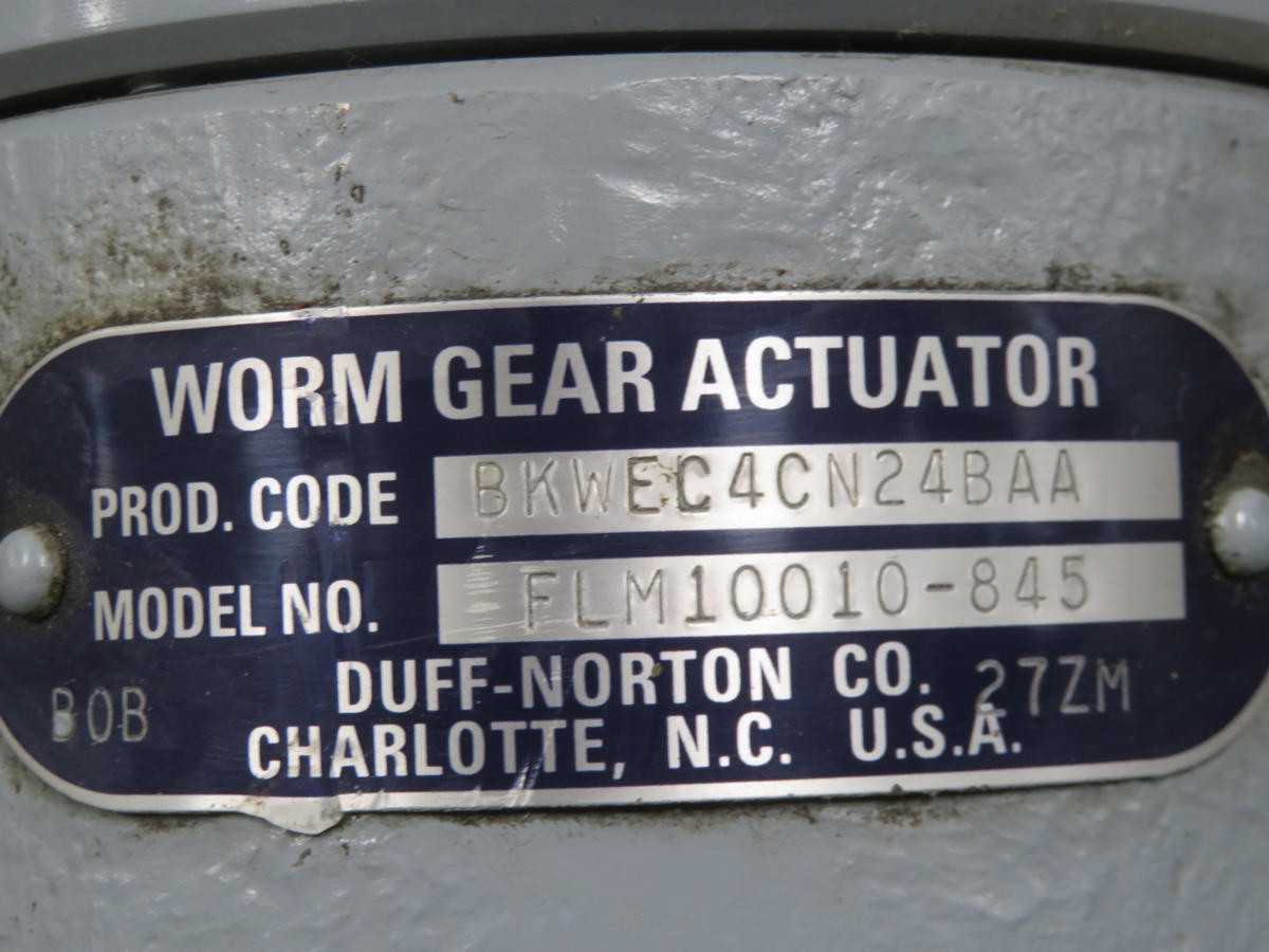 DUFF NORTON FLM10010-845 WORM GEAR ACTUATOR W SKA6000B10 T201300 - PNEUMATIC VALVE ACTUATORS