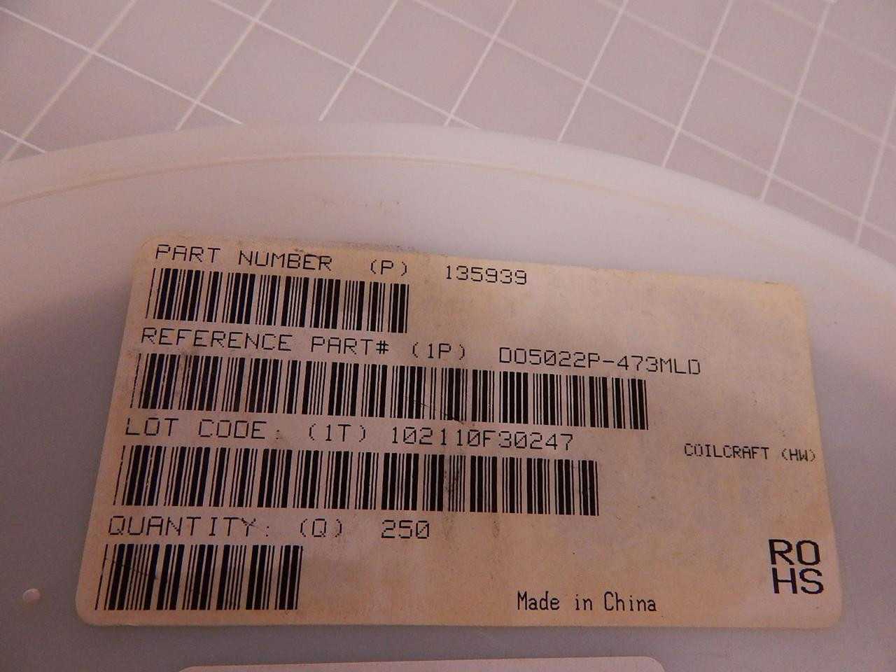 LOT OF 475 COILCRAFT 135939 D05022P-473MLD POWER INDUCTOR T80413 - POWER INVERTERS