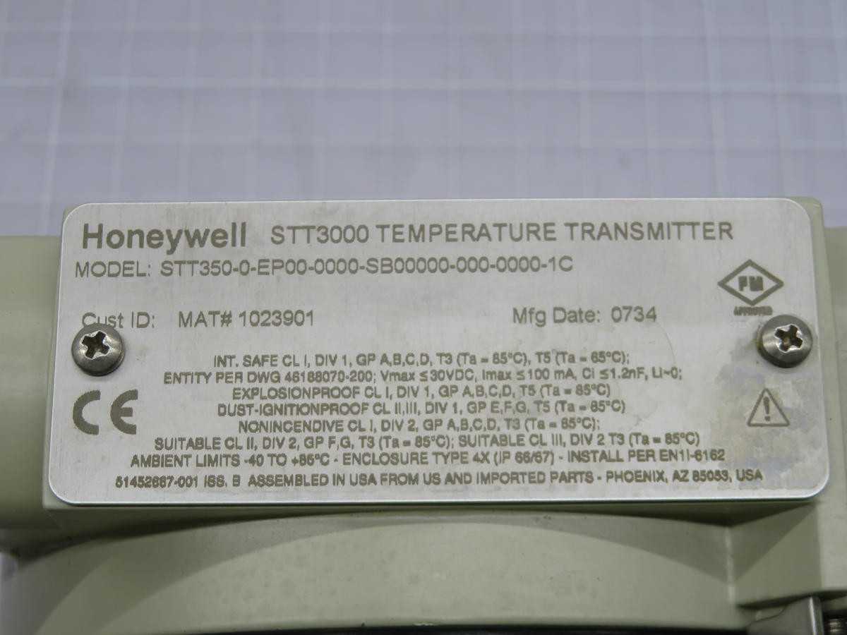 HONEYWELL STT350-0-EP00-0000-SB00000-000-0000-1C STT3000 TEMPERATURE TRANSMITTER T215023 - PRESSURE TRANSMITTER