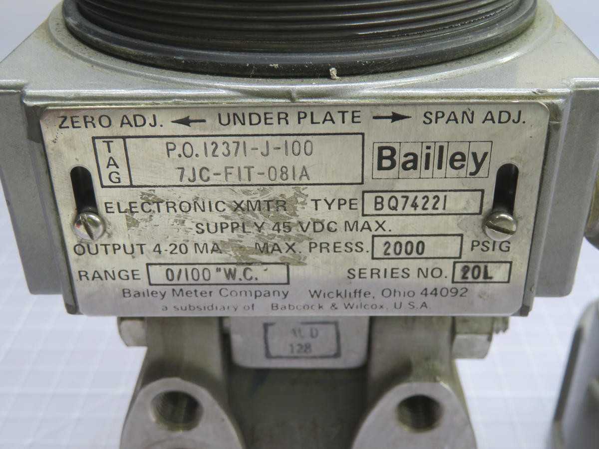 BAILEY BQ74221 PRESSURE TRANSMITTER T236030 - PRESSURE TRANSDUCER