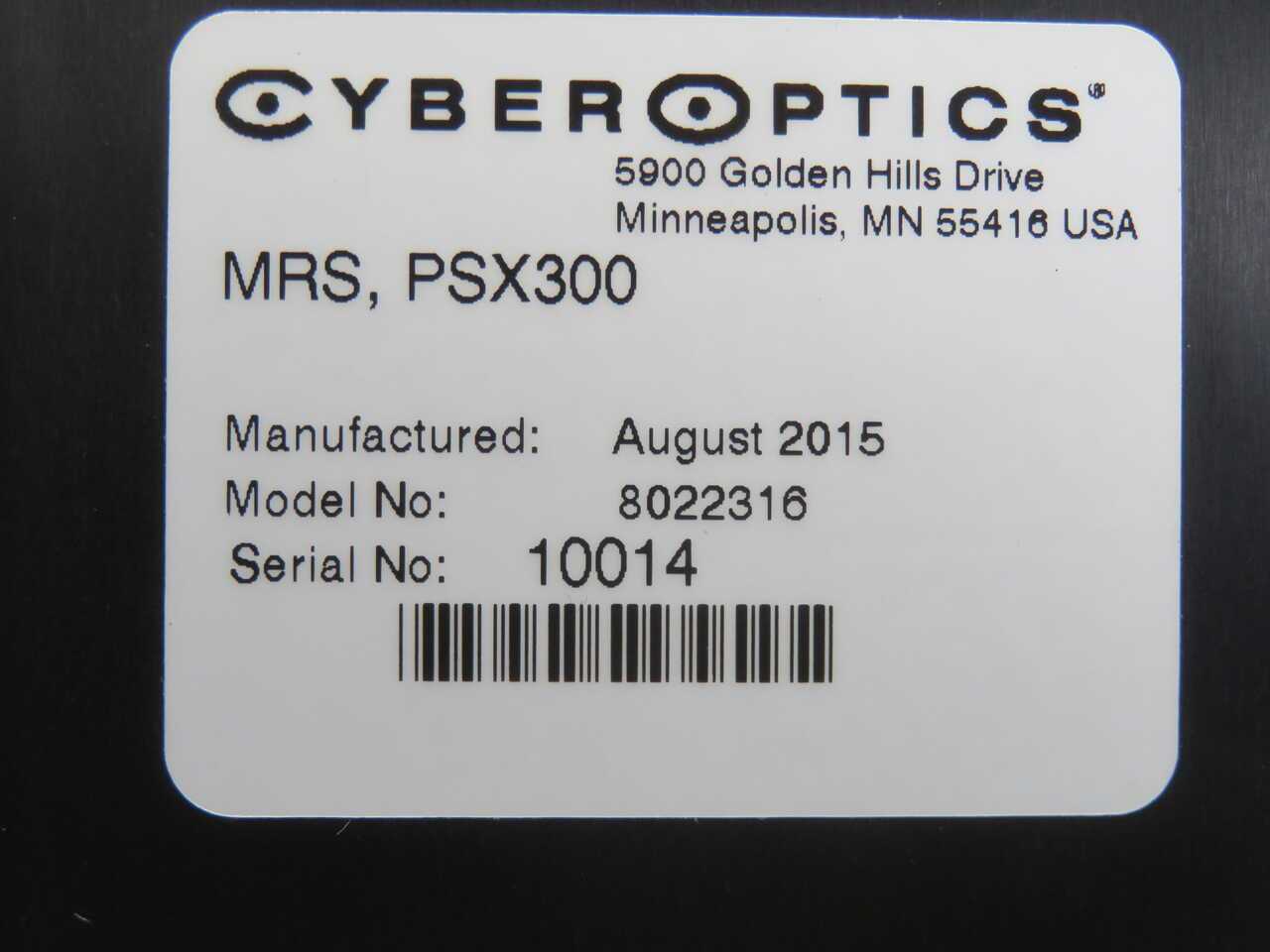 CYBEROPTICS MRS PSX300 8022316 OPTICAL SENSOR DEVICE T271228 - SENSORS