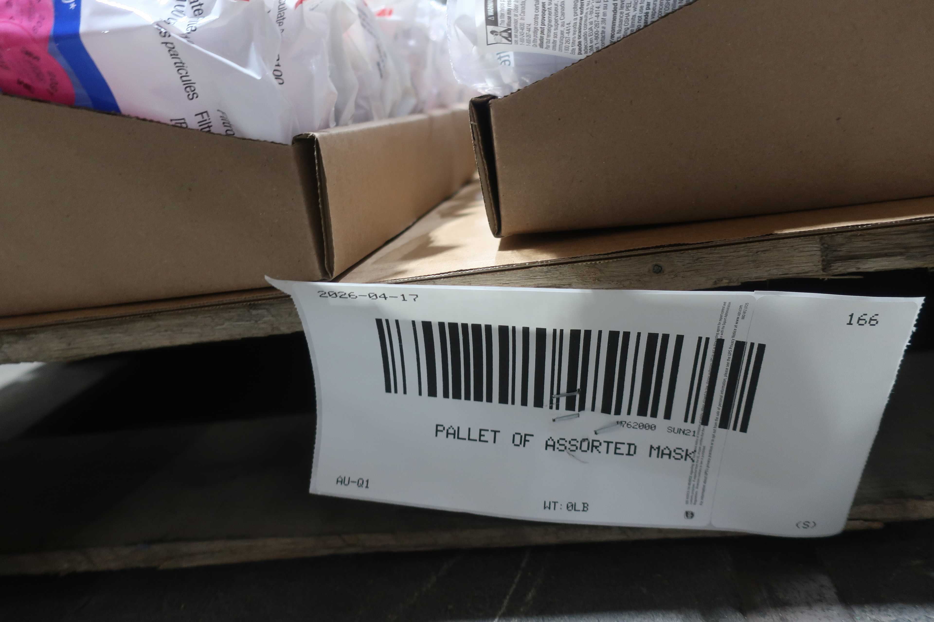 SKU 1762000 - PALLET OF ASSORTED MASK - PPE