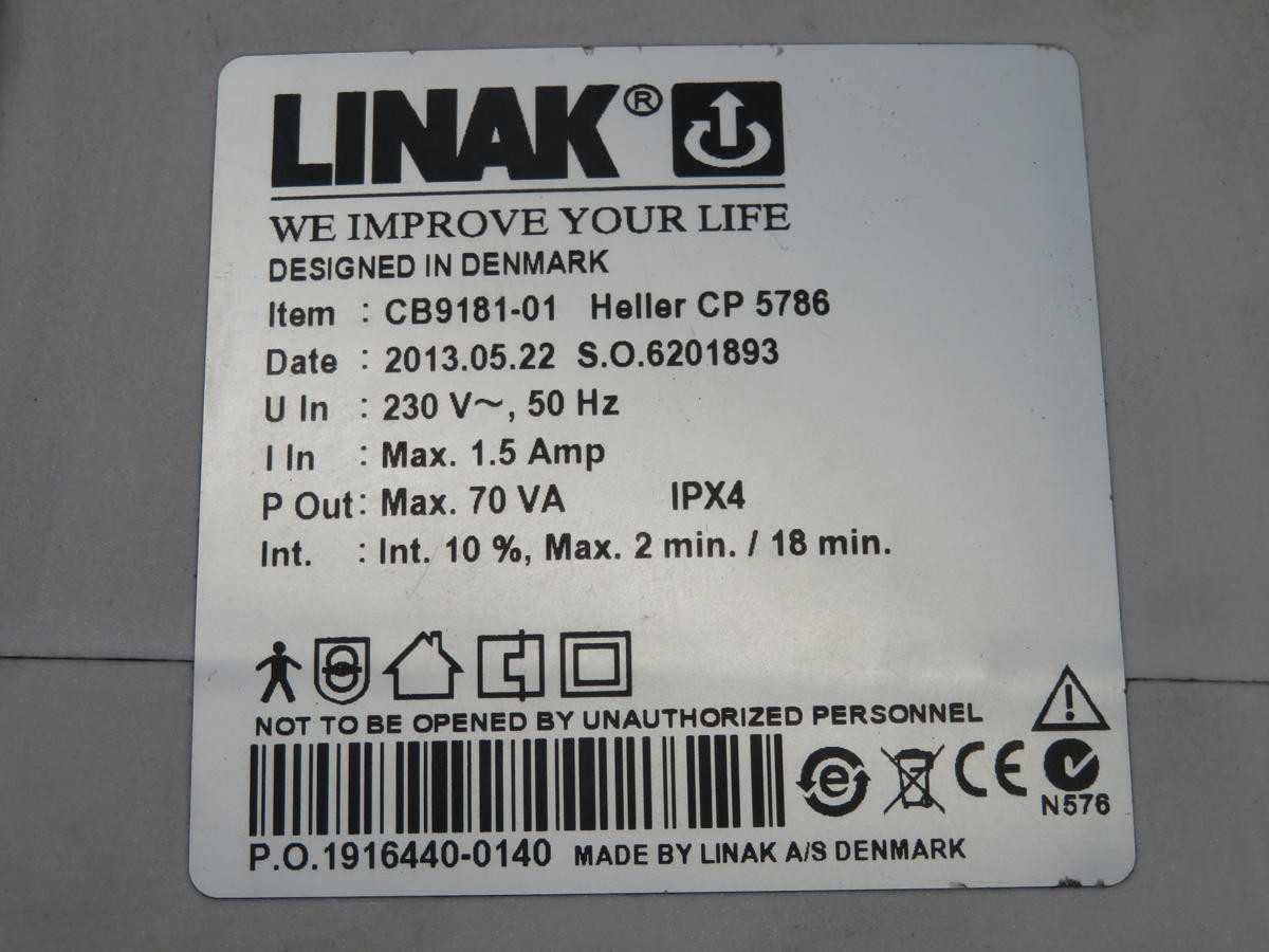 LINAK CB9181-01 HELLER CP 5786 HOOD LIFT CONTROL BOX T228657 - OPERATOR CONTROLS