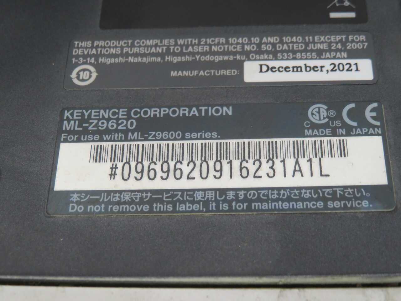 KEYENCE ML-Z9620 CO2 LASER MARKER - LAB & SCIENTIFIC