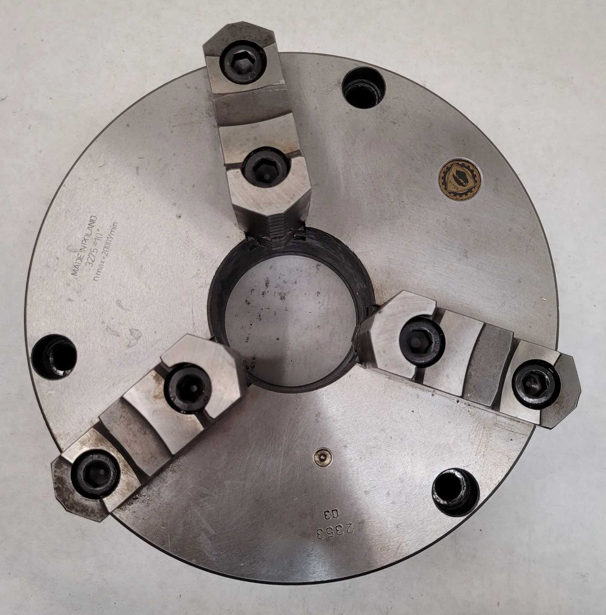 10” BISON MODEL 2353 CHUCK - 3 JAW – PLAIN BACK - MACHINING ACCESSORIES & TOOLING