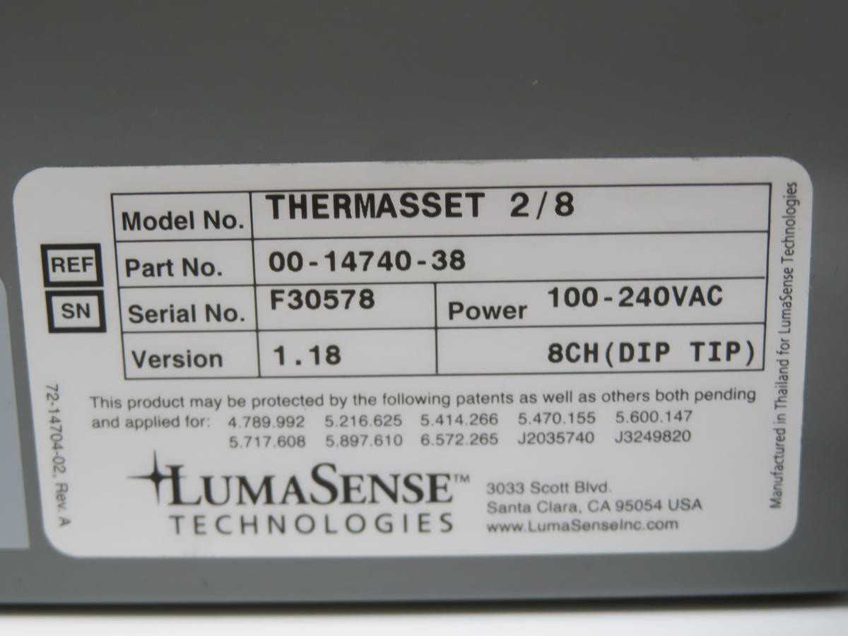 LUMASENSE 00-14740-38 THERMASSET 2 FIBER OPTIC WINDING TEMPURATURE CONTROLLER T211661 - TEMPERATURE CONTROLLERS