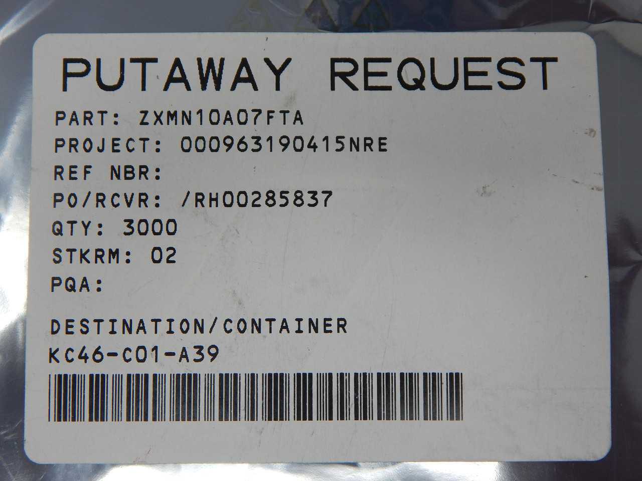 Lot Of 3000 ZXMN10A07FTA 100V N-Channel MOSFET Diodes T136127 - ELECTRONIC COMPONENTS