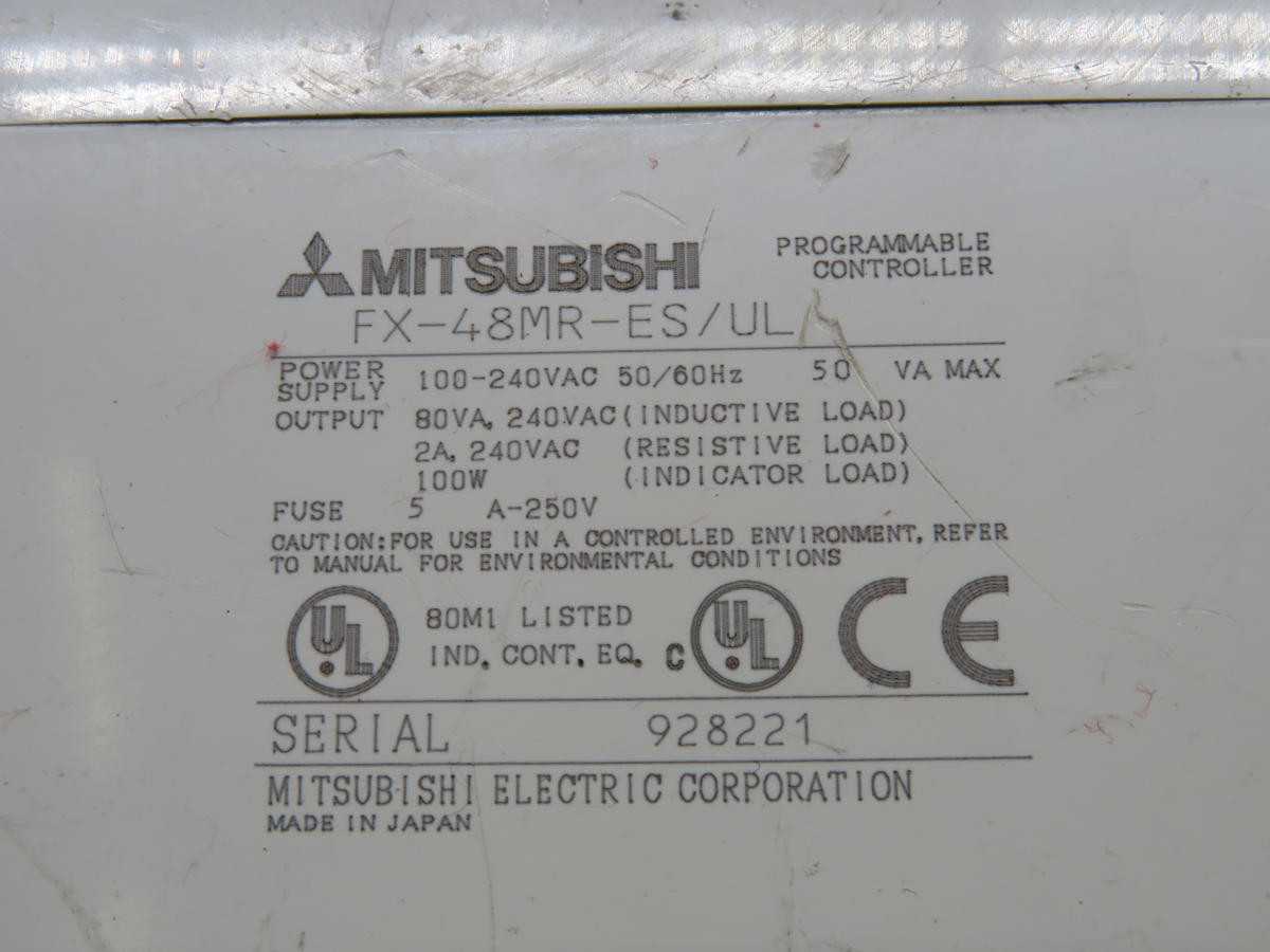 MITSUBISHI FX-48MR-ES/UL PLC I/O BASE UNIT T214535 - PLC MODULES