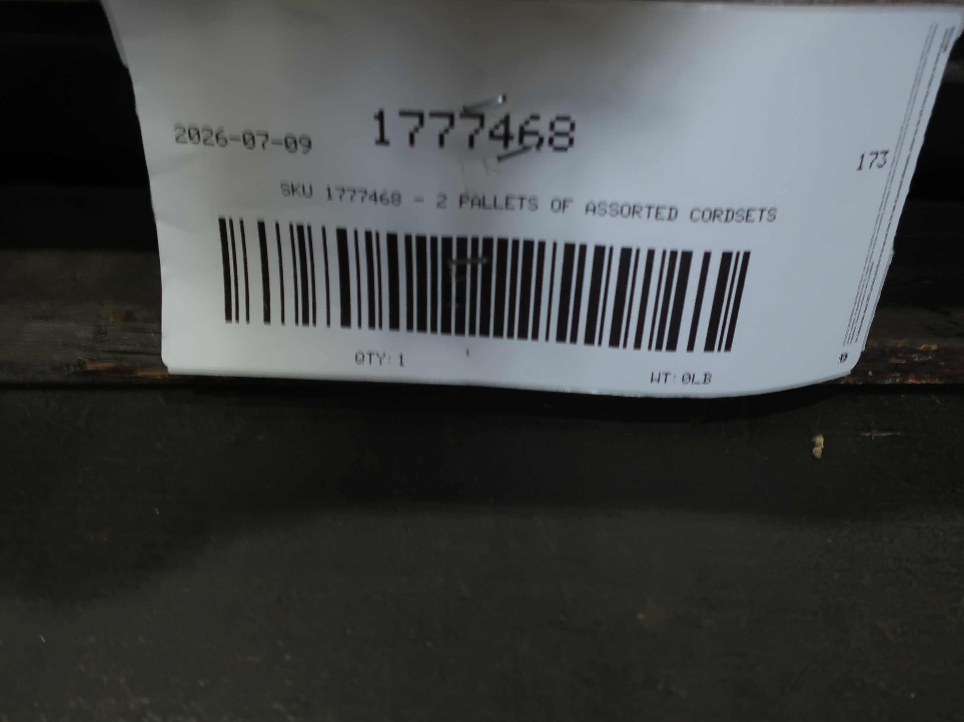 SKU 1777468 - 2 PALLETS OF ASSORTED CORDSETS AND CABLES - CORDSET CABLES