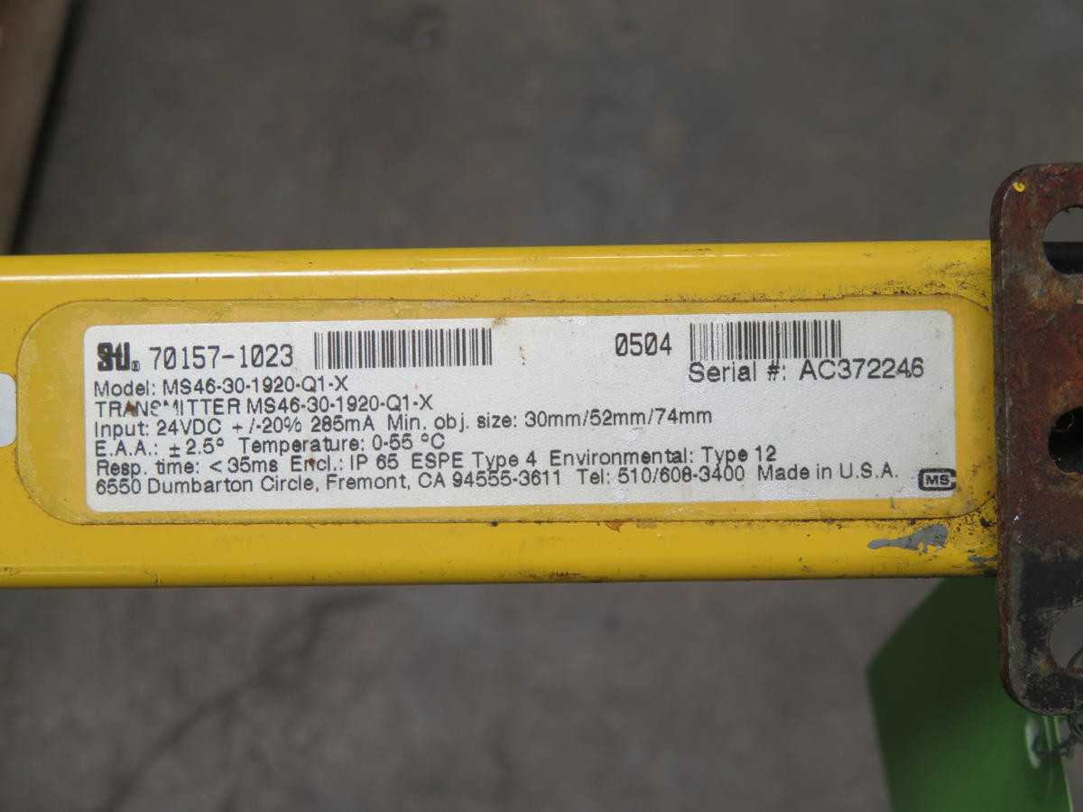 Omron MS46-30-1920-Q1-X Light Curtain Transmitter 24V-DC T203460 - SENSORS