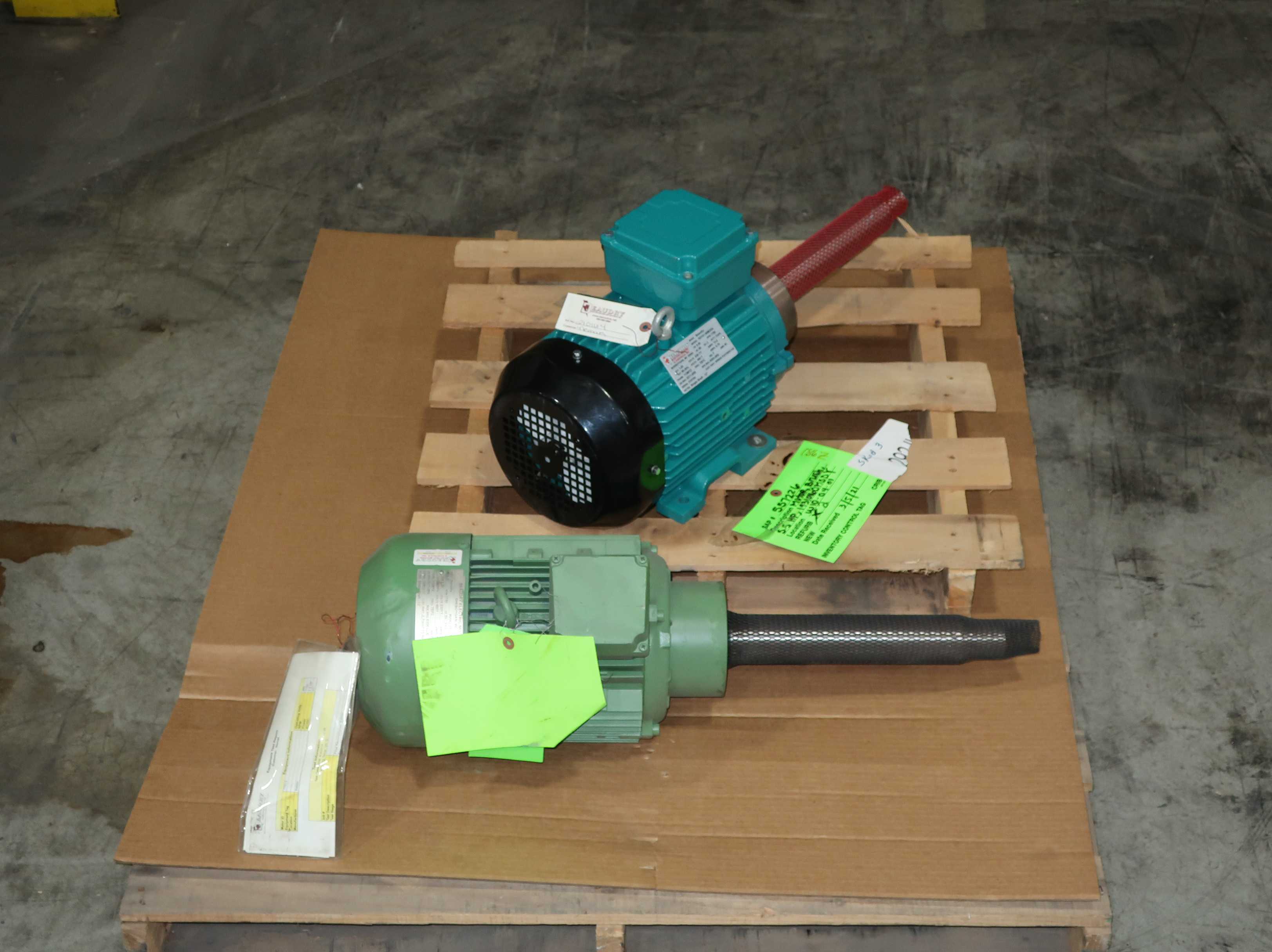 Lot Of 2 Three Phase 5.5 HP AC Electric Motors 1760 RPM 460 V - AC MOTOR