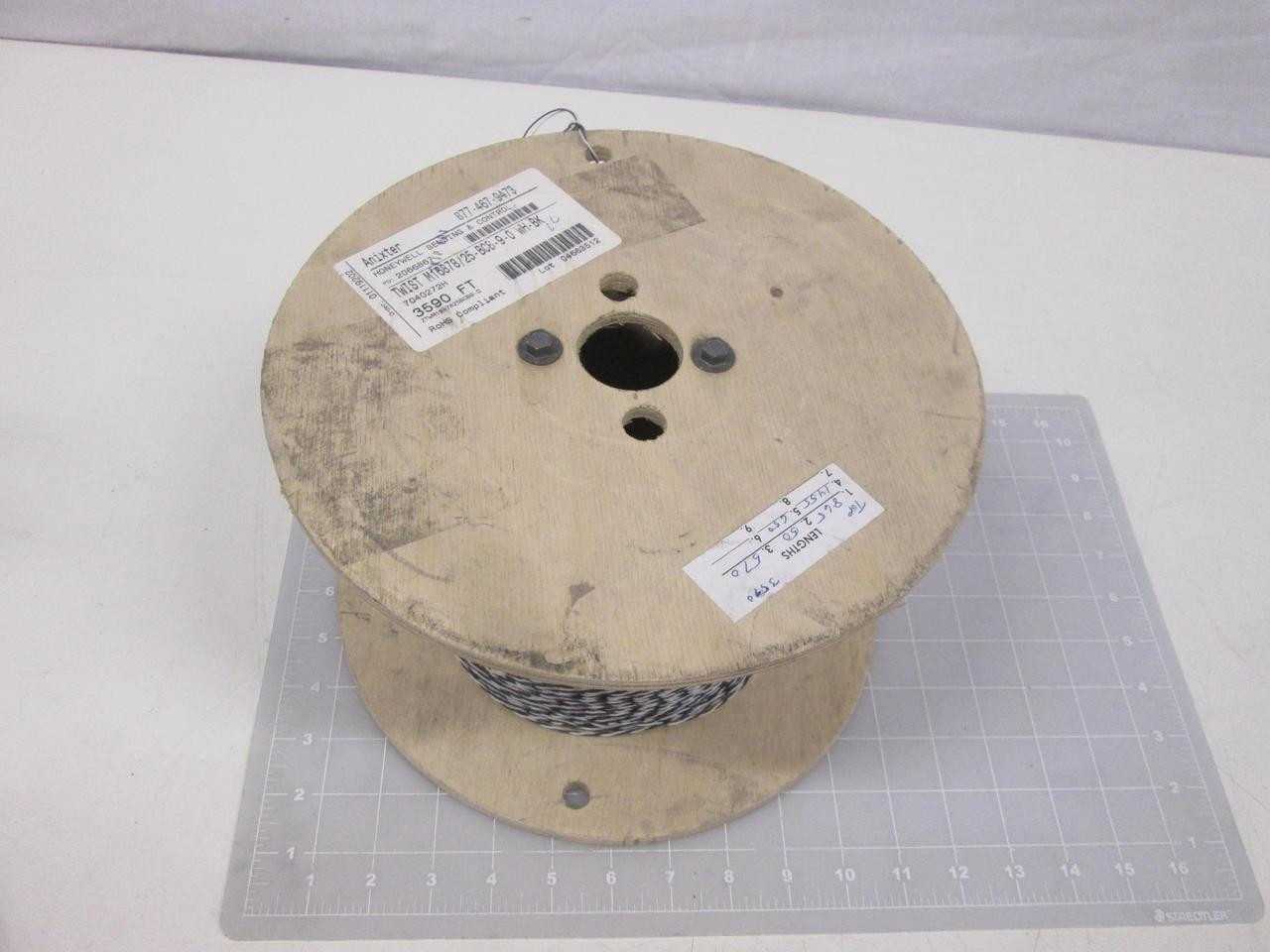 Anixter 7040272H Twist M16878/25-BCB-9-0 WH-BK 1000ft Reel Wire T67641 - ELECTRICAL WIRE