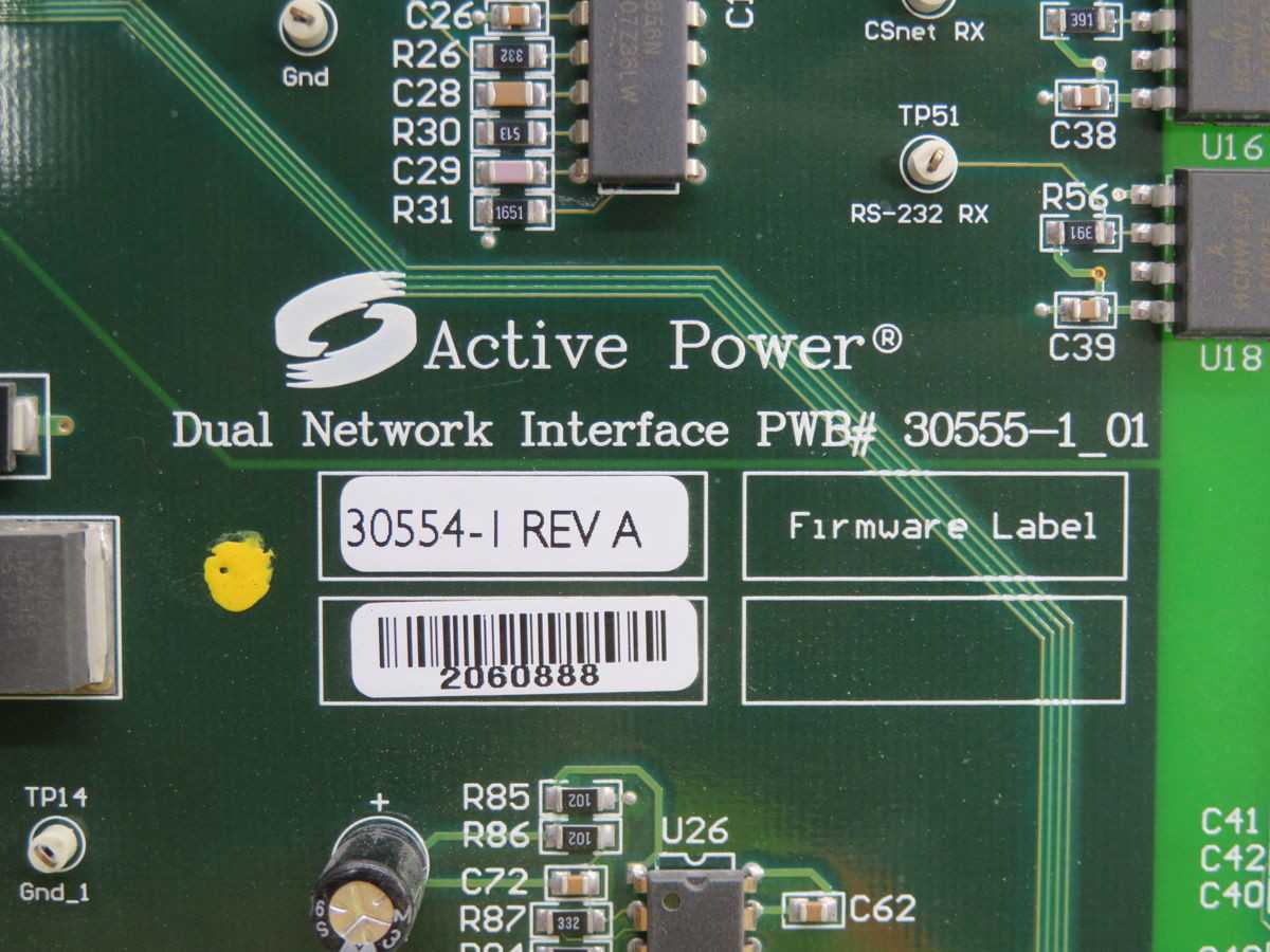 Active Power 30555-1 Dual Network Interface T260733 - PCB CIRCUIT BOARDS