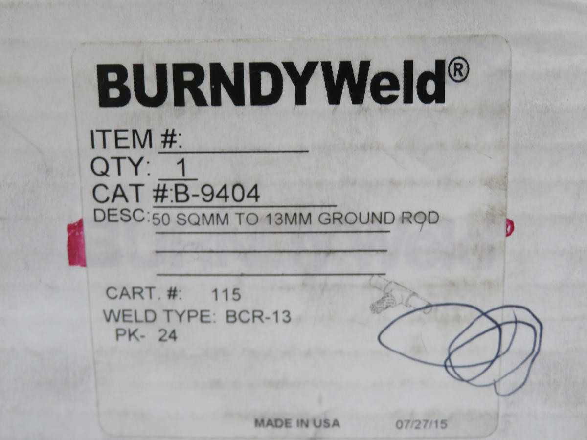 BURNDYWELD B-9404 50 SQMM TO 13MM GROUND ROD T202338 - GROUNDING TESTER