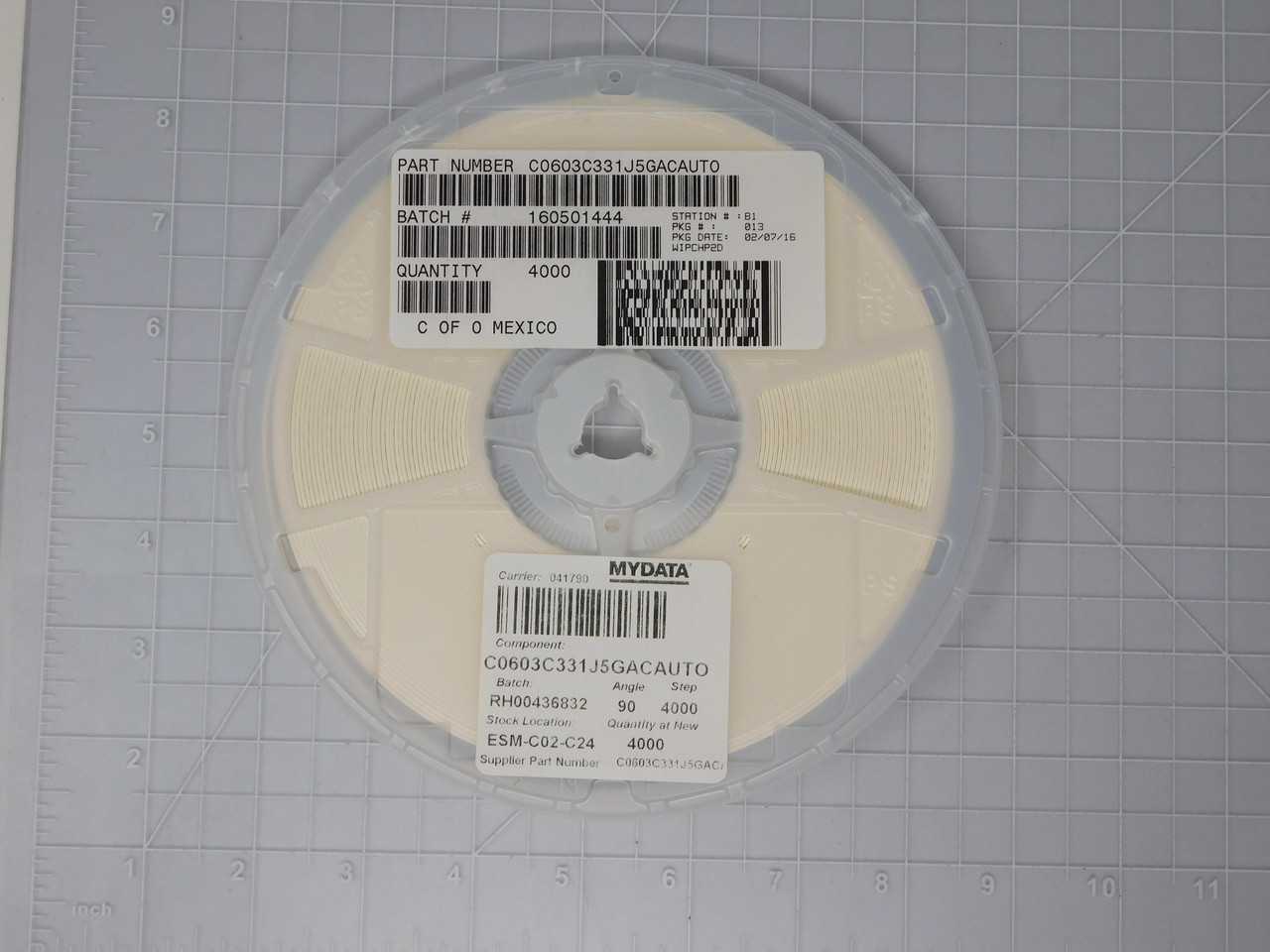 LOT OF 3900 KEMET C0603C331J5GAUTO MULTILAYER CERAMIC CAPACITORS T136133 - ELECTRICAL COMPONENTS