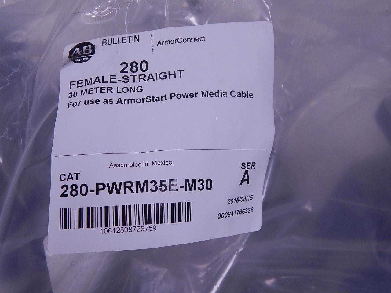 ALLEN BRADLEY 280-PWRM35E-M30 ARMORCONNECT 3-PH POWER TRUNK CABLE T119712 - CORDSET CABLES
