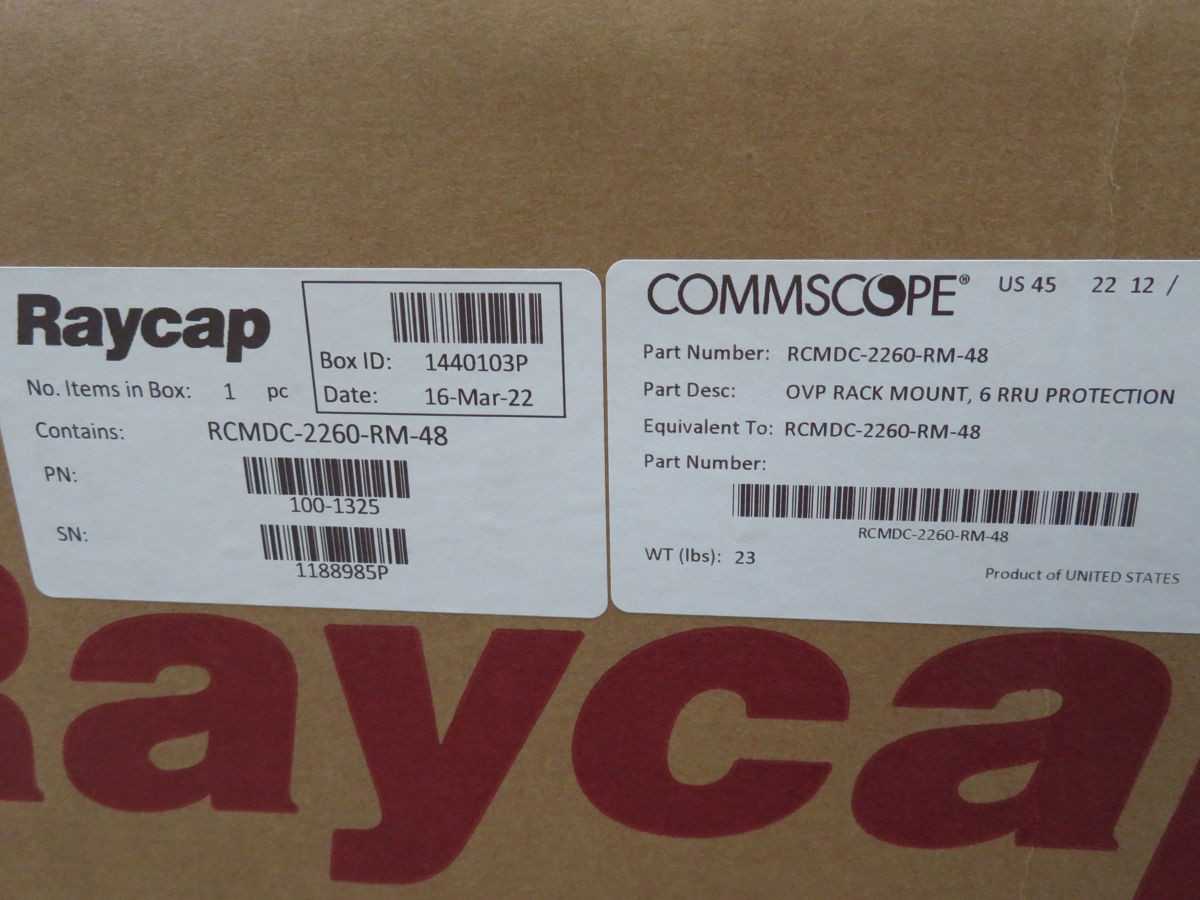 RAYCAP RCMDC-2260-RM-48 OVP RACK MOUNT T255507 - ELECTRICAL ENCLOSURES