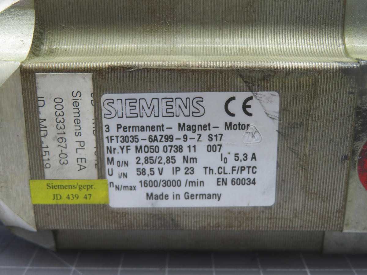 SIEMENS 1FT3035-6AZ99-9-Z MAGNET MOTOR T216779 - SERVO MOTORS