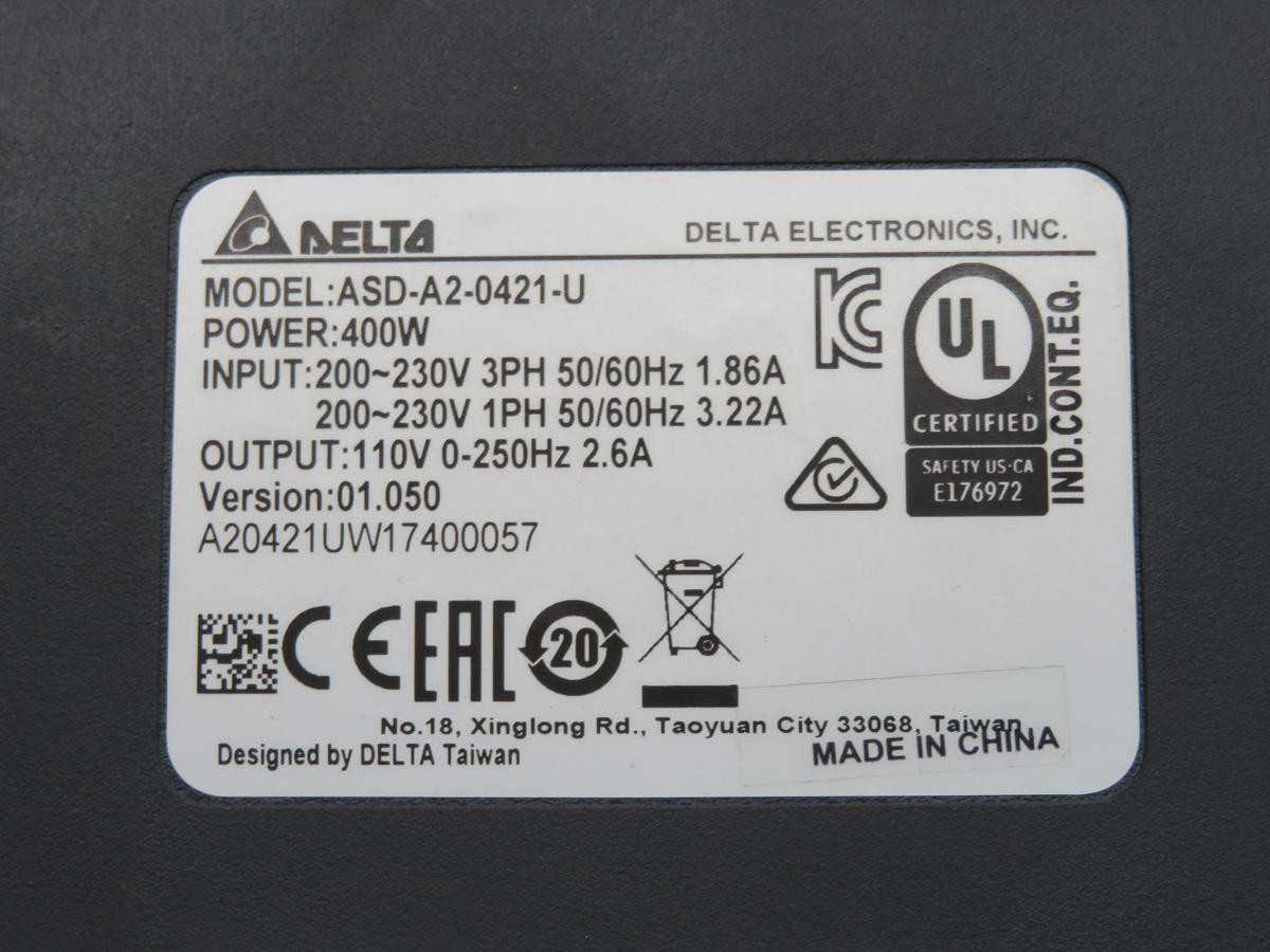 Delta ASD-A2-0421-U Servo Drive T218107 - High Performance Motion Control - AC VFD DRIVES