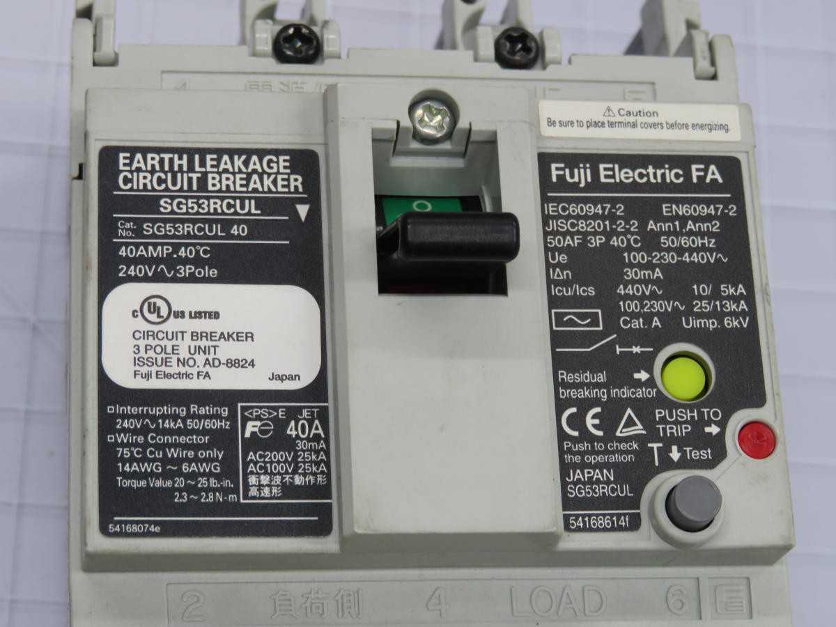 Fuji Electric SG53RCUL40 DIN Rail Mount Circuit Breaker T211469 - CIRCUIT BREAKERS