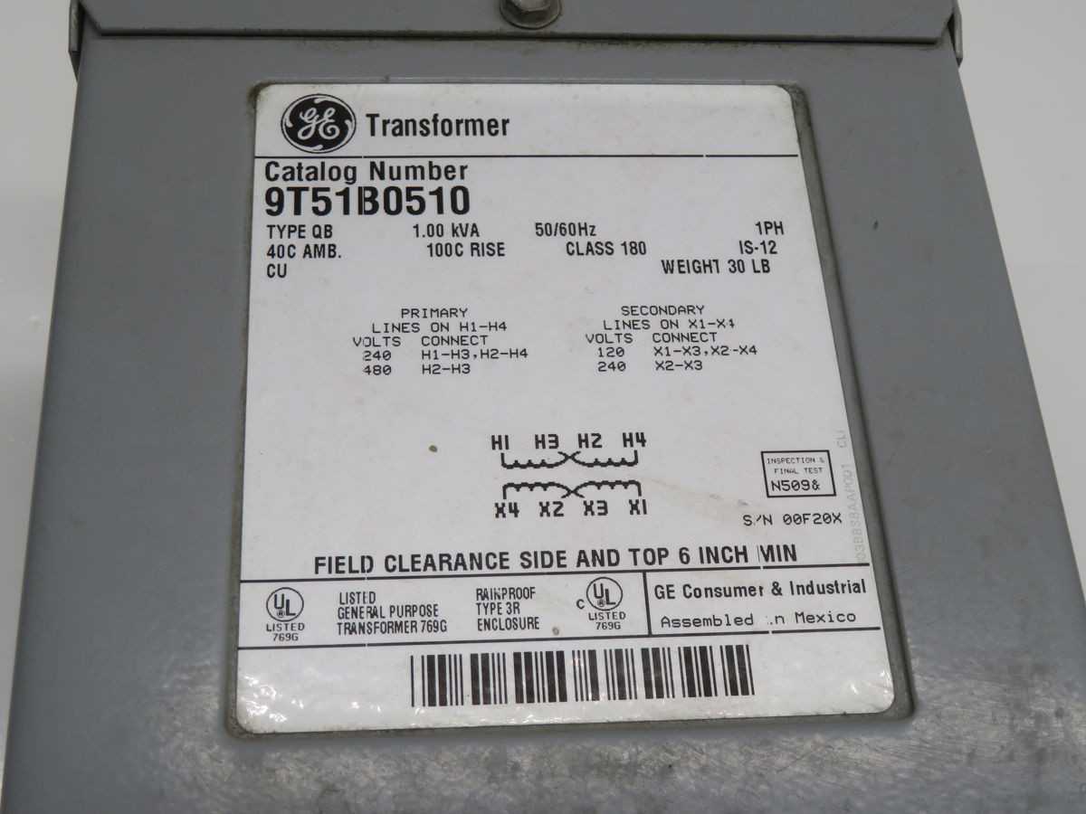 GE 9T51B0510 Enclosed Transformer T247490 - MACHINING ACCESSORIES & TOOLING