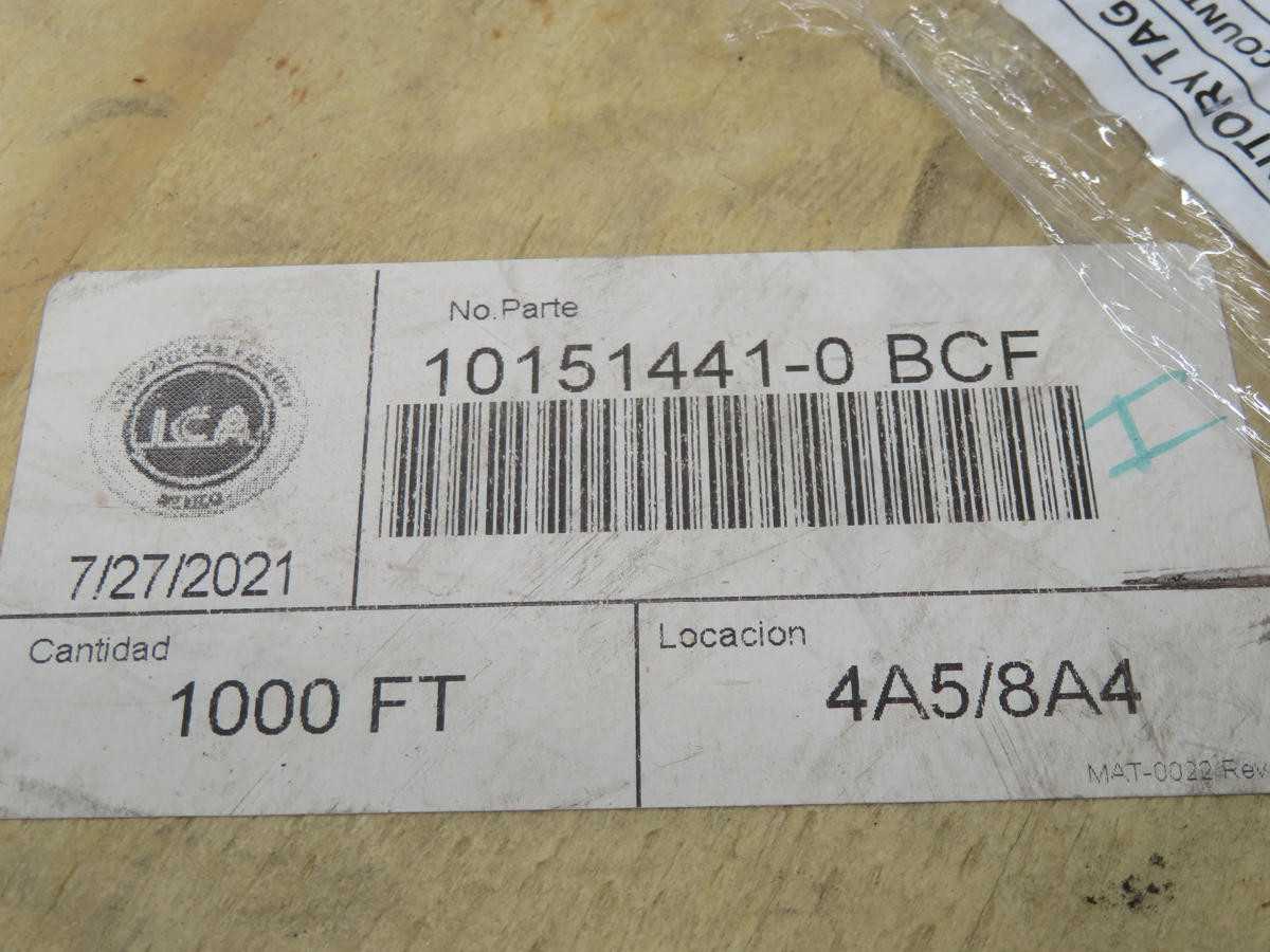 LOT OF 1000 FT ICA 10151441-0 BCF WIRE CABLE BLACK JACKET WITH 1 CONDUCTOR COPPER T206835 - ELECTRICAL WIRE