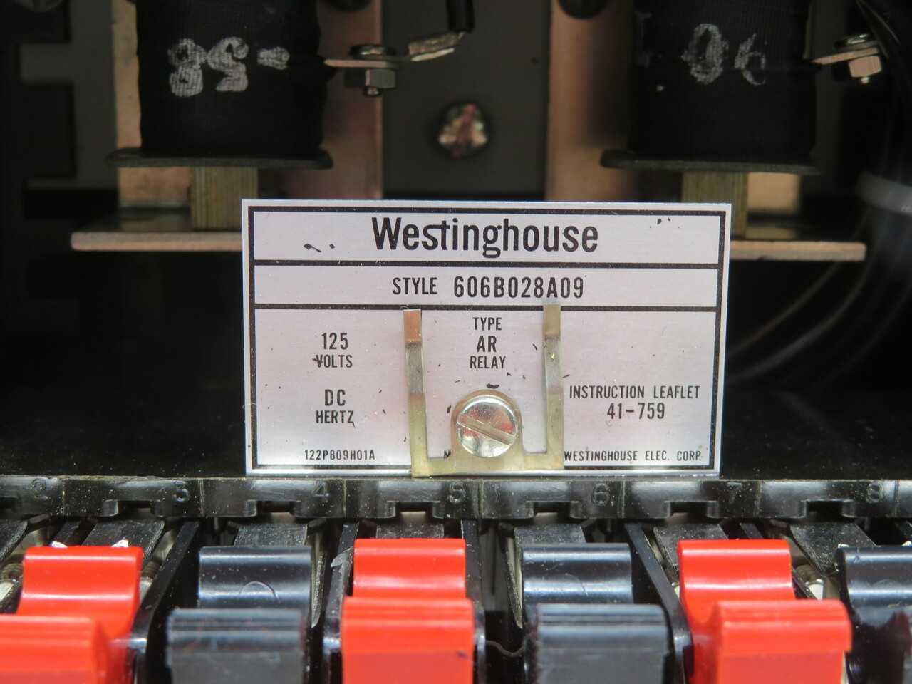 WESTINGHOUSE 606B028A09 TYPE AR RELAY T211684 - PROTECTION RELAY