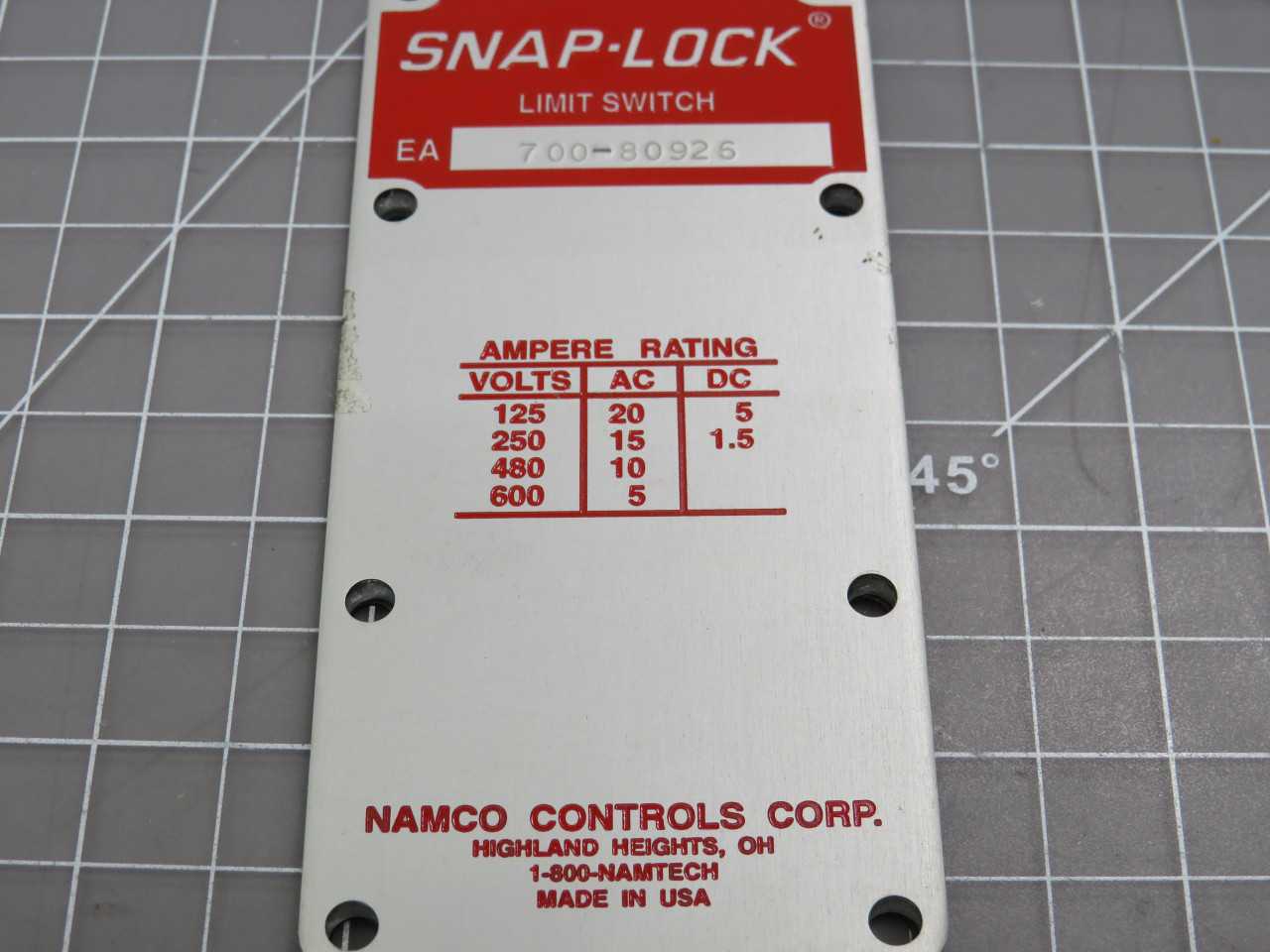 NAMCO 700-80926 SNAP LOCK LIMIT SWITCH T159462 - SWITCHES