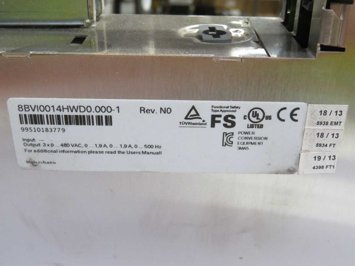 B&R 8BVI0014HWD0.000-1 Inverter Drive T258640 - POWER INVERTERS