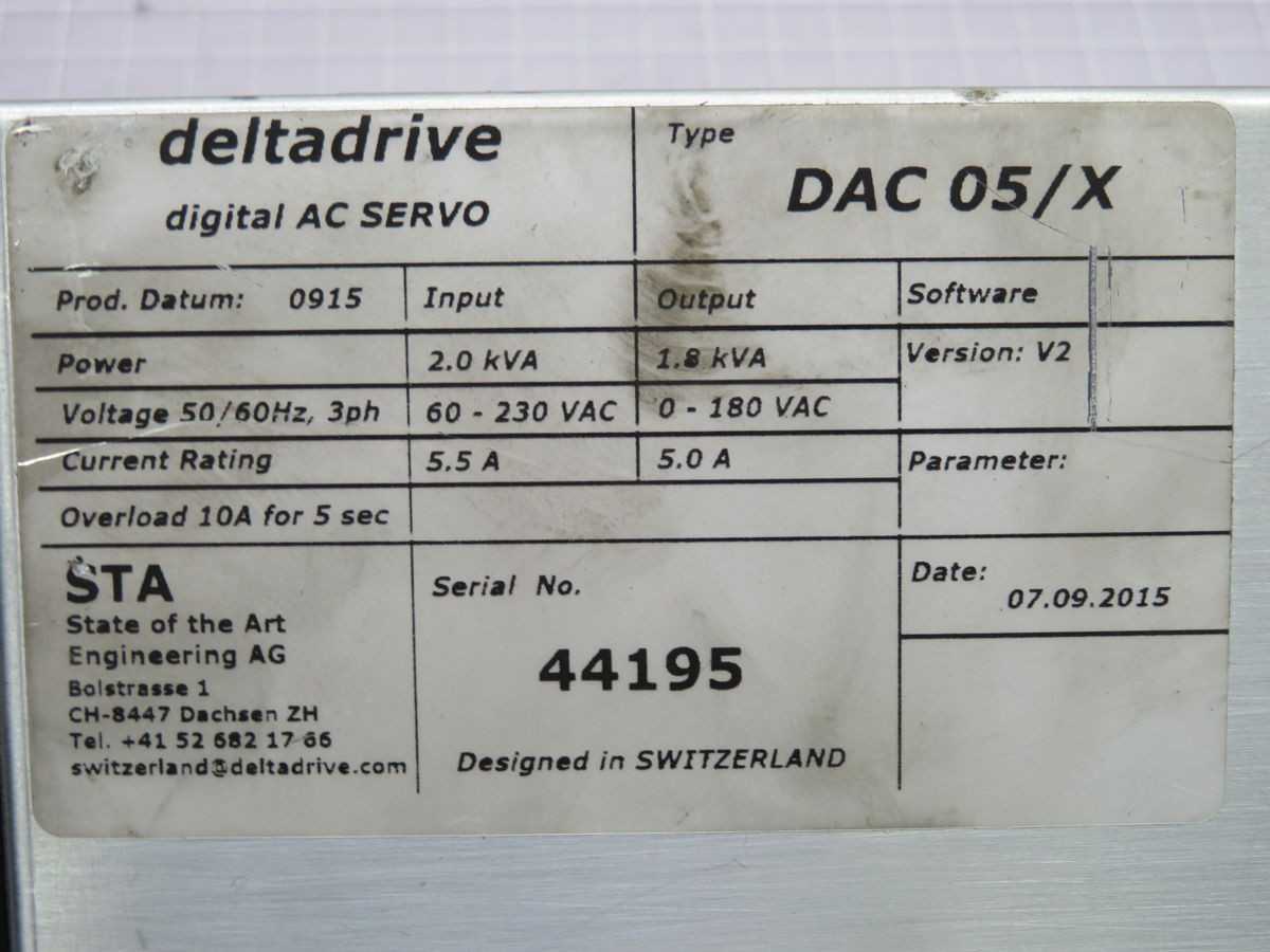 DELTA DRIVE DAC 05/X AC SERVO DRIVE T255312 - AC VFD DRIVES