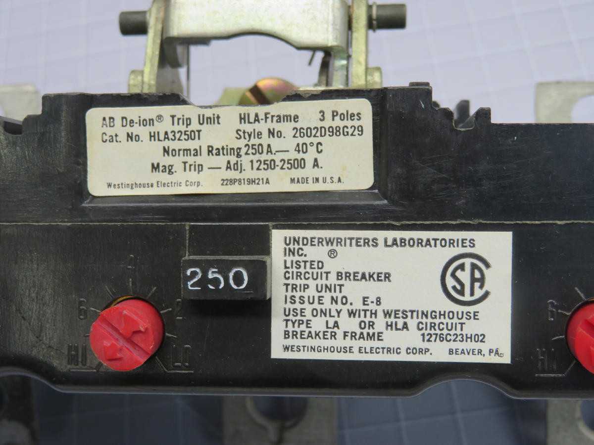 WESTINGHOUSE HLA3250T CIRCUIT BREAKER TRIP UNIT T225396 - CIRCUIT BREAKERS