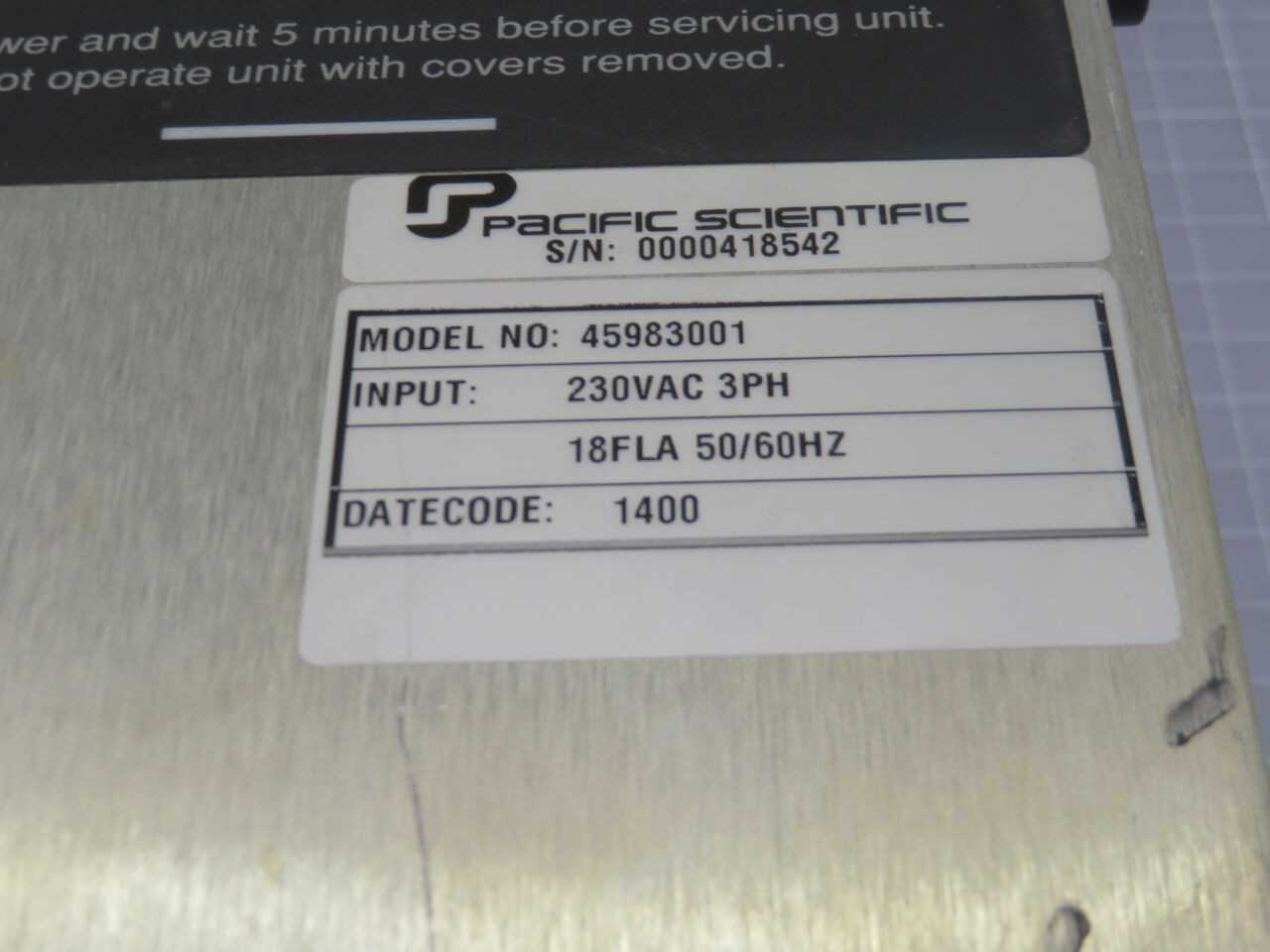PACIFIC SCIENTIFIC 45983001 SERVO DRIVE AMPLIFIER T245300 - SERVO MOTORS