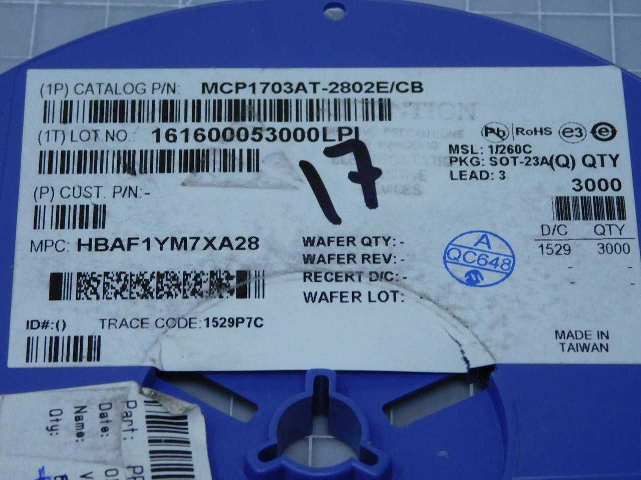 LOT OF 1000
MICROCHIP TECHNOLOGY MCP1703AT-2802E/CB 250 MA 16V LOW QUIESCENT CURRENT LDO REGULATOR - INDUSTRIAL PARTS