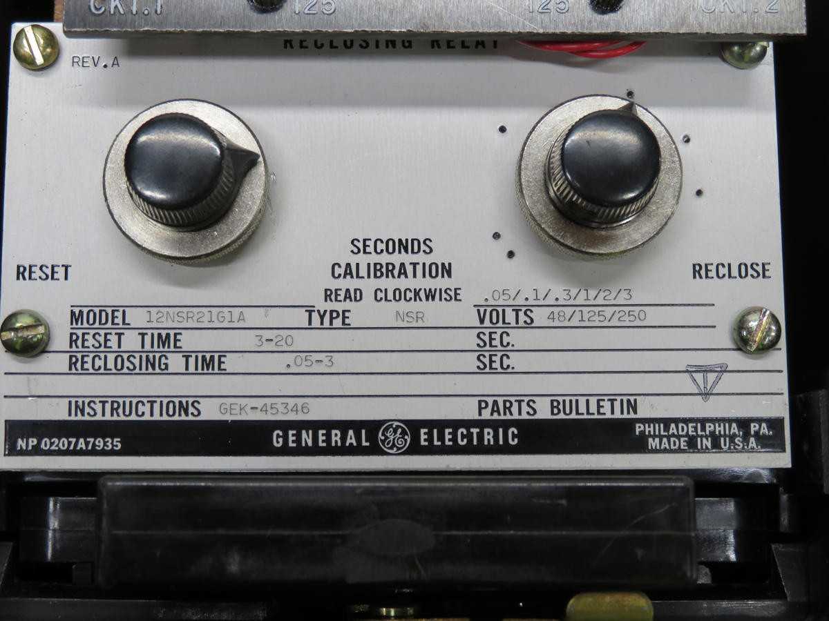 GE 12NSR21G1A Reclosing Relay Type NSR T210307 - ELECTRICAL COMPONENTS