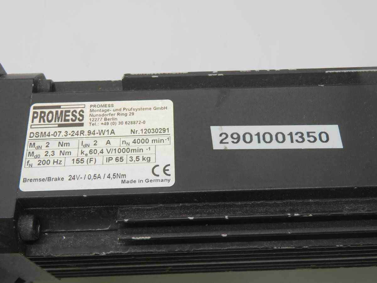 Promess DSM4-07.3-24R.94-W1A Servo Motor T223736 - ELECTRIC MOTORS