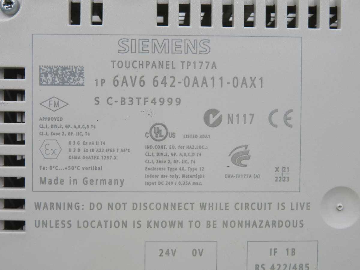 SIEMENS 6AV6 642-0AA11-0AX1 OPERATOR INTERFACE T215518 - HMIS & DISPLAYS