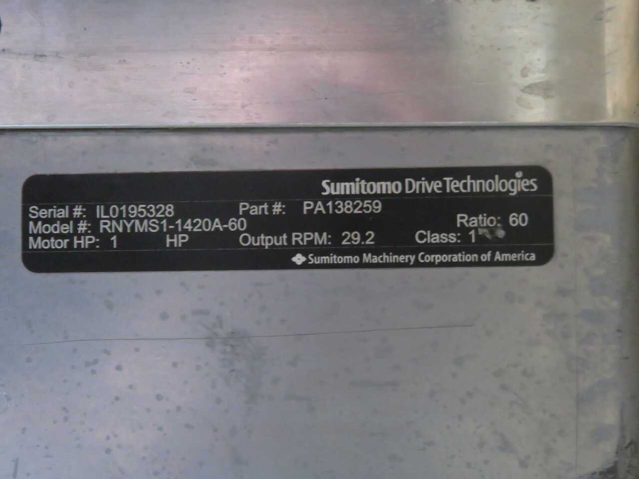 Sumitomo RNYMS1-1420A-60 Gearmotor For Reliable Industrial Performance - MOTOR & GEARBOX ASSEMBLY