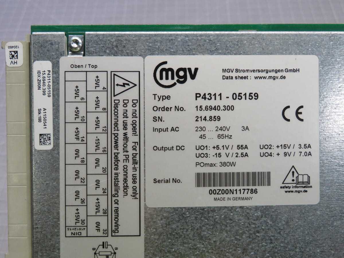 MGV P431105159 POWER SUPPLY T234086 - POWER SUPPLIES