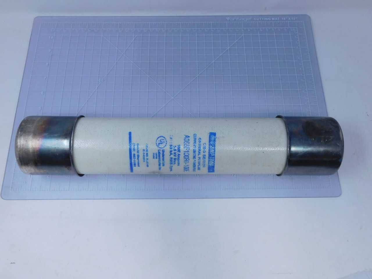 FERRAZ SHAWMUT A055F1D0R0-100E CS-3 SERIES CURRENT LIMITING POWER FUSE 100 A 5.5 KV MAX T139205 - FUSES
