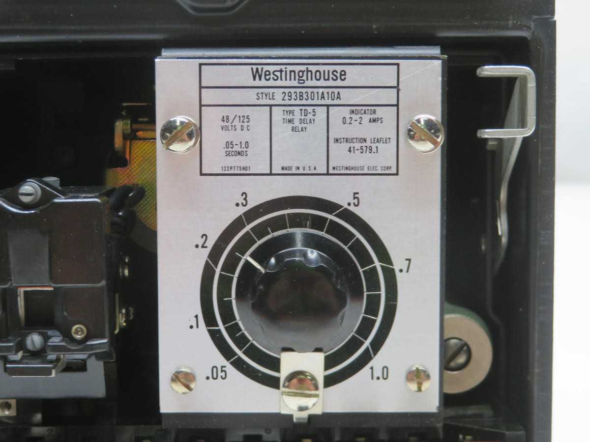 Westinghouse 293B301A10A Type TD-5 Time Delay Relay T210546 - PROTECTION RELAY