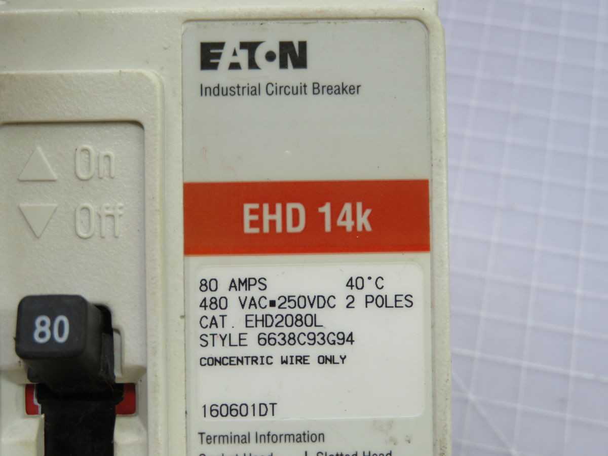 EATON EHD2080L MOLDED CASE CIRCUIT BREAKER T250833 - CIRCUIT BREAKERS