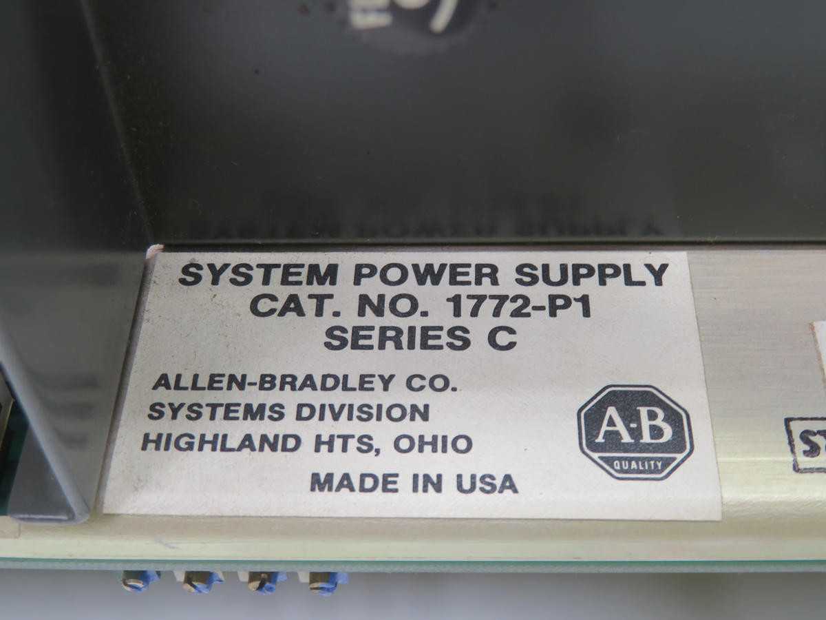 ALLEN BRADLEY 1772-P1 POWER SUPPLY MODULE T235684 - INDUSTRIAL PARTS